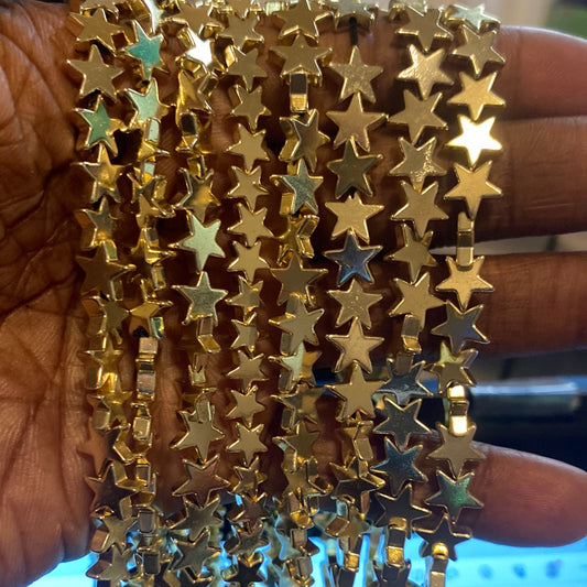 Gold hematite beads
