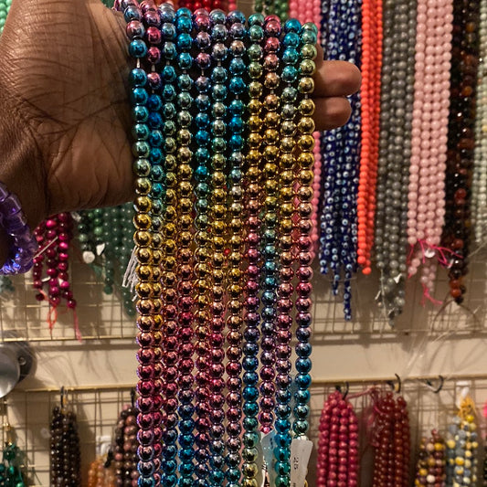 Rainbow Hematite crystal beads