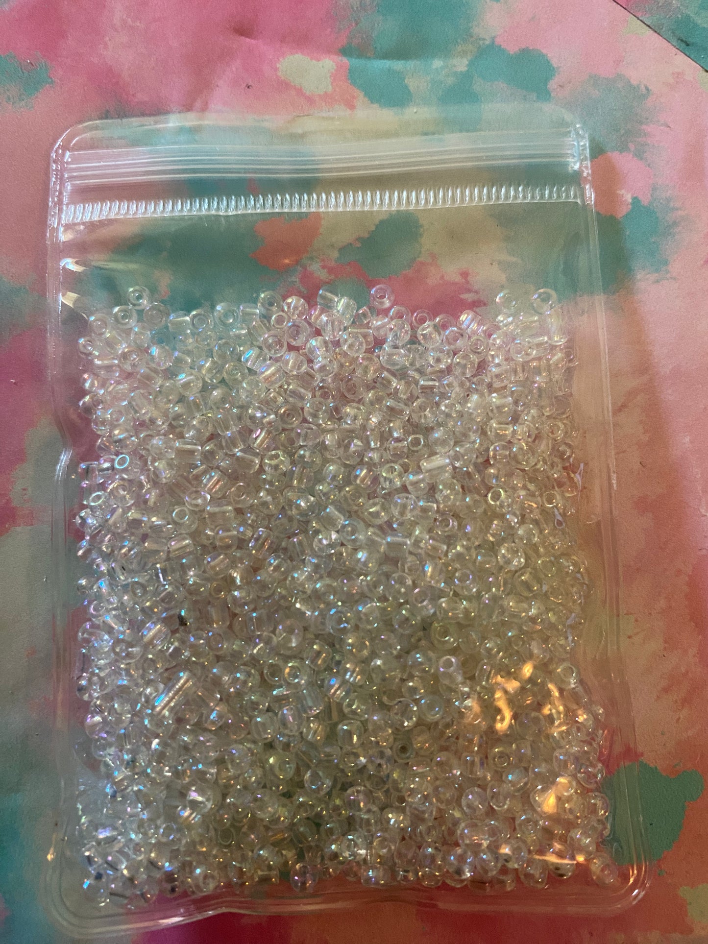 Clear seed beads