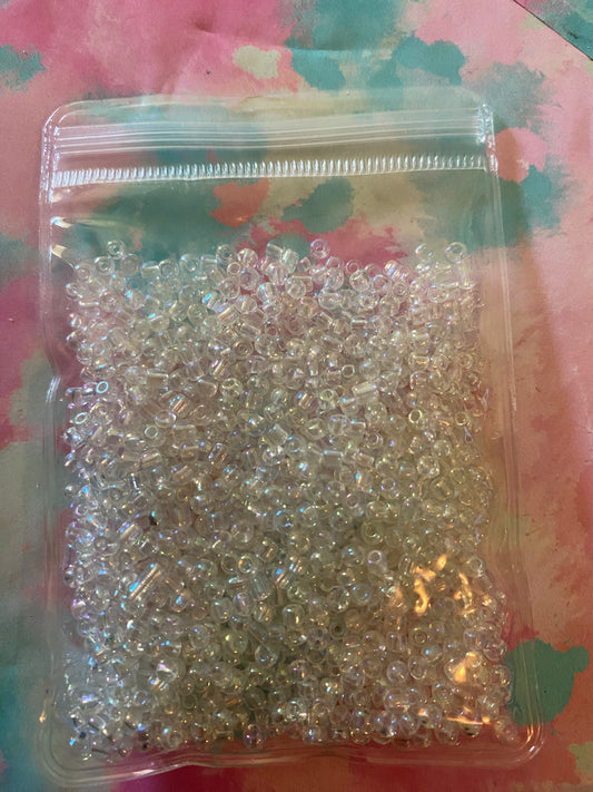 Clear seed beads