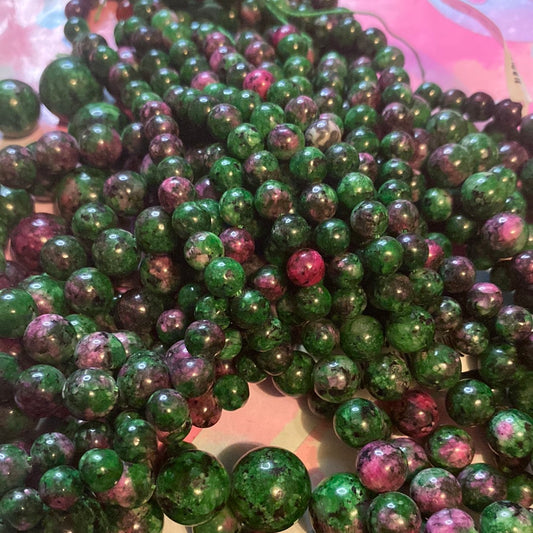 Green jade off shape beads