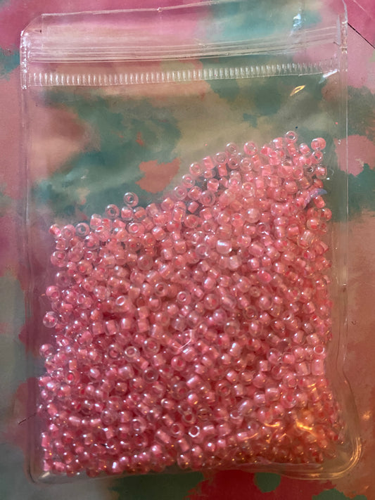 Bubble gum pink seed beads