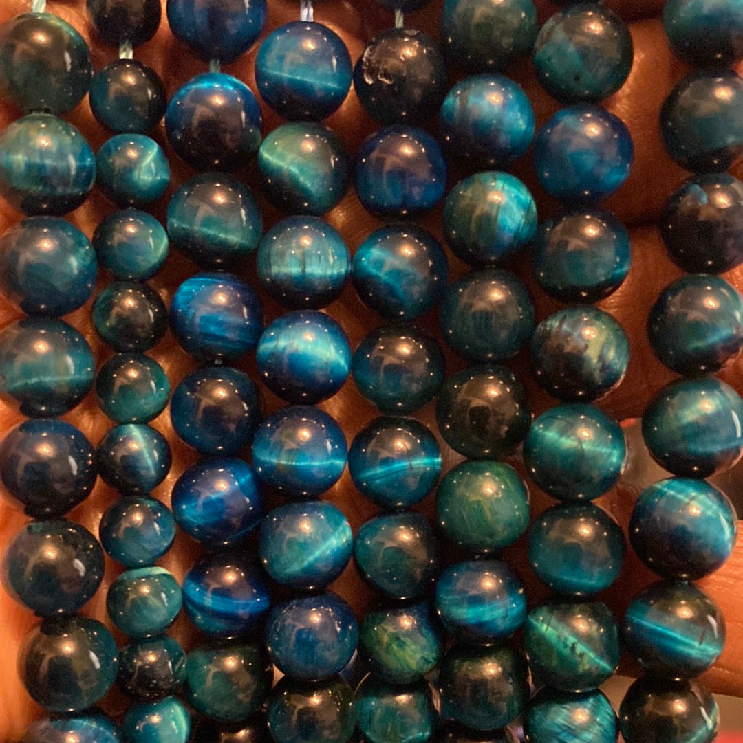 Tiger eye Dark blue beads
