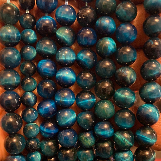 Tiger eye Dark blue beads