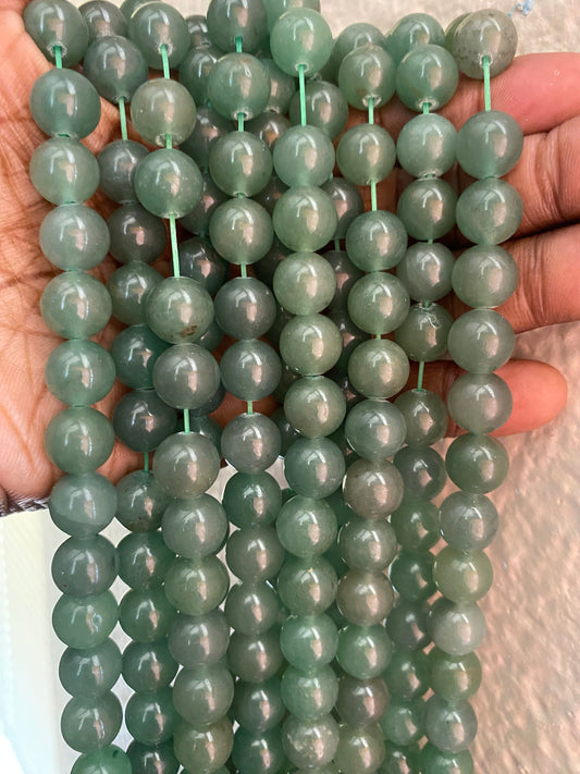 Green quartzite aventurine crystal beads