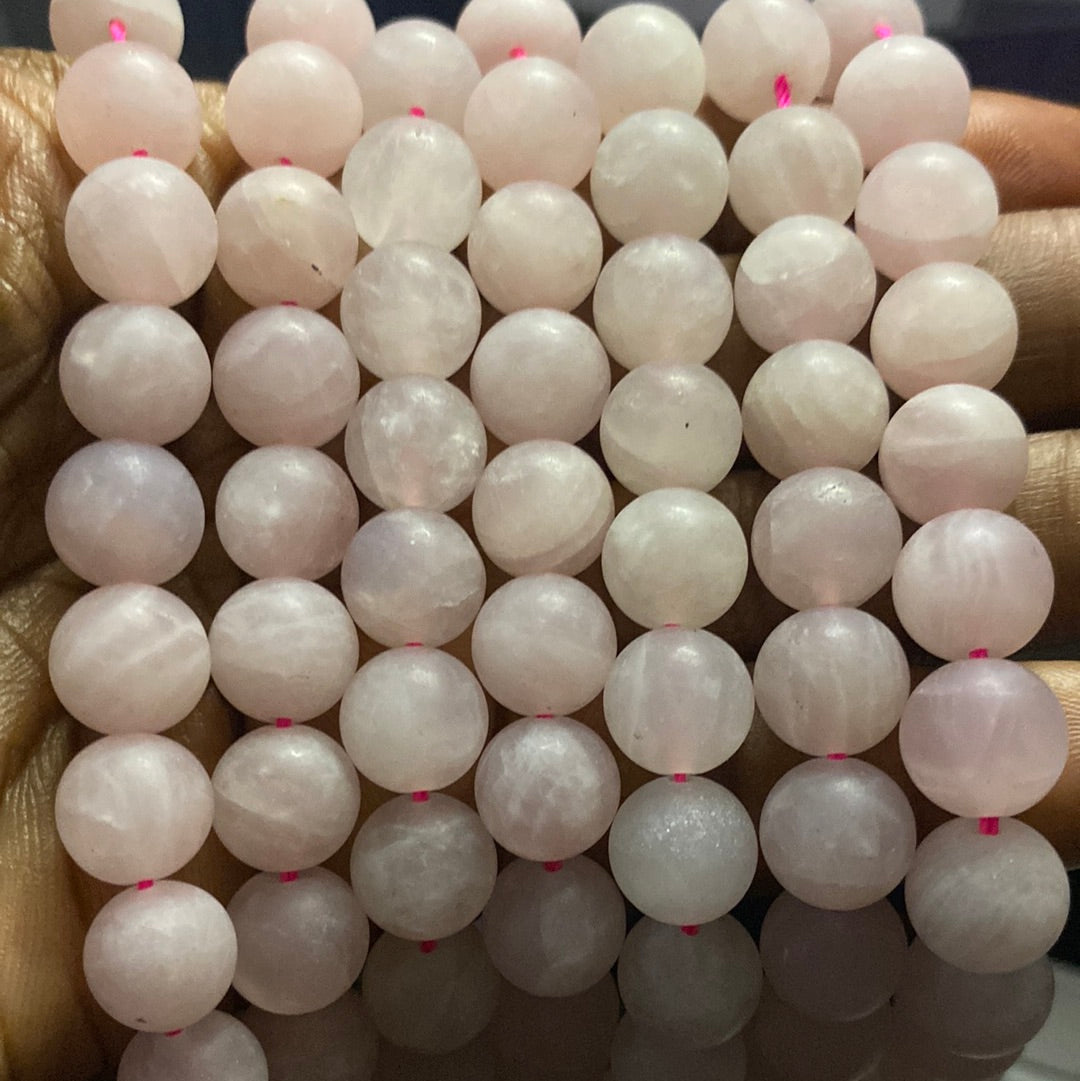 Frosted rose quart beads