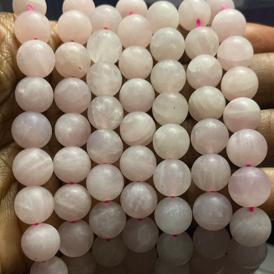 Frosted rose quart beads