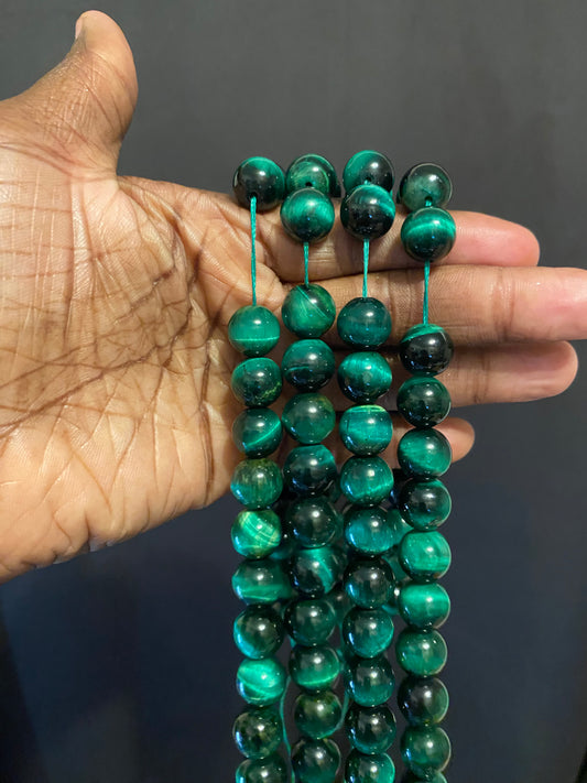 Green tiger eye beads