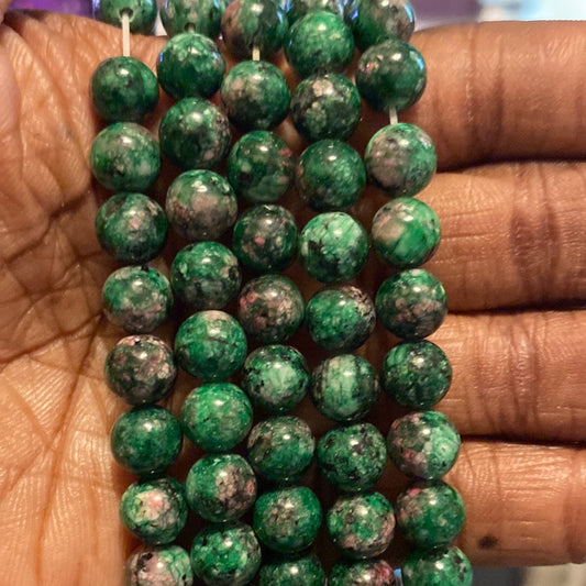 Green Ruby in Zoisite beads