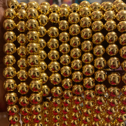 Gold hematite crystal beads