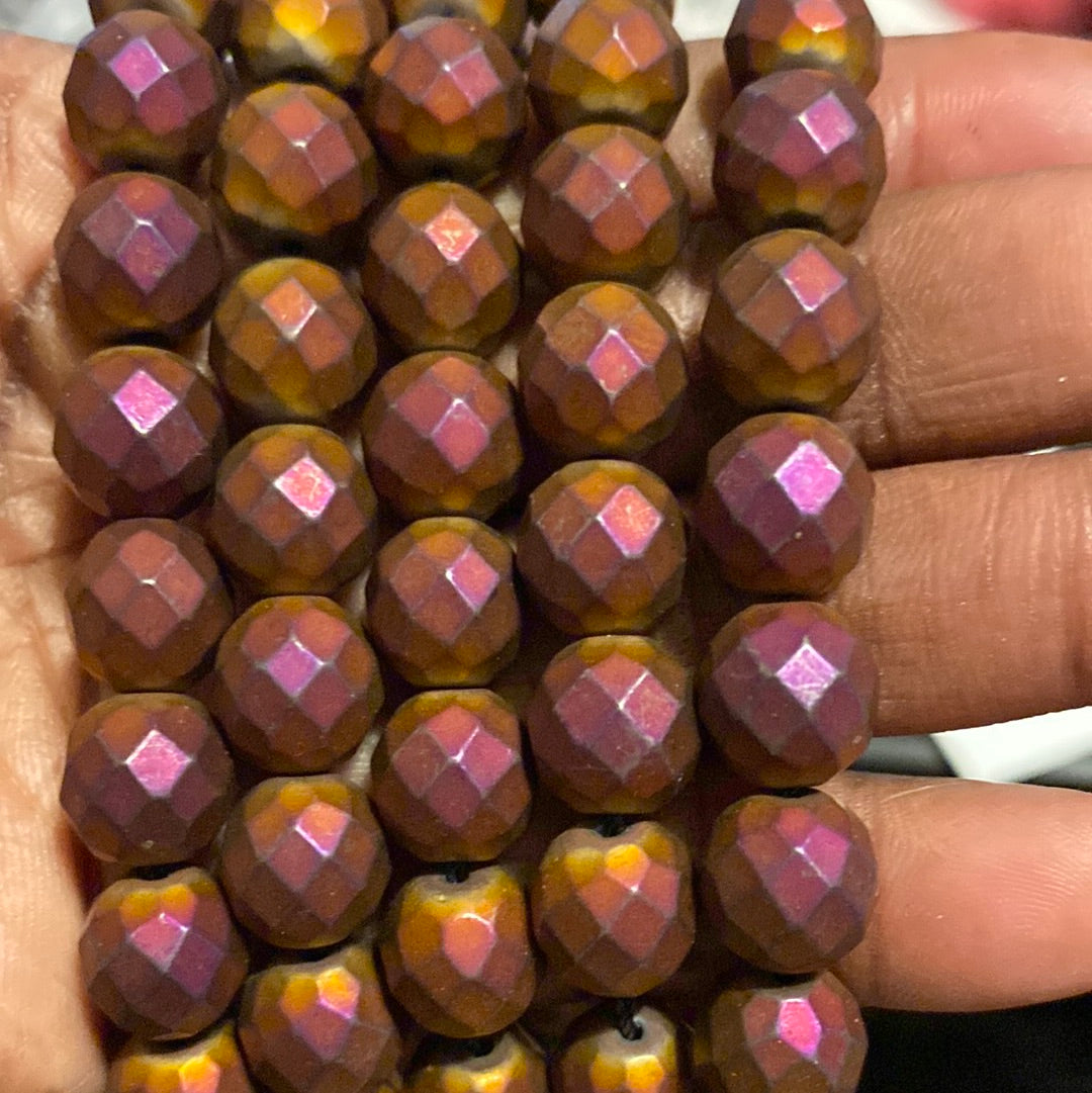 purple yellow hematite 12mm