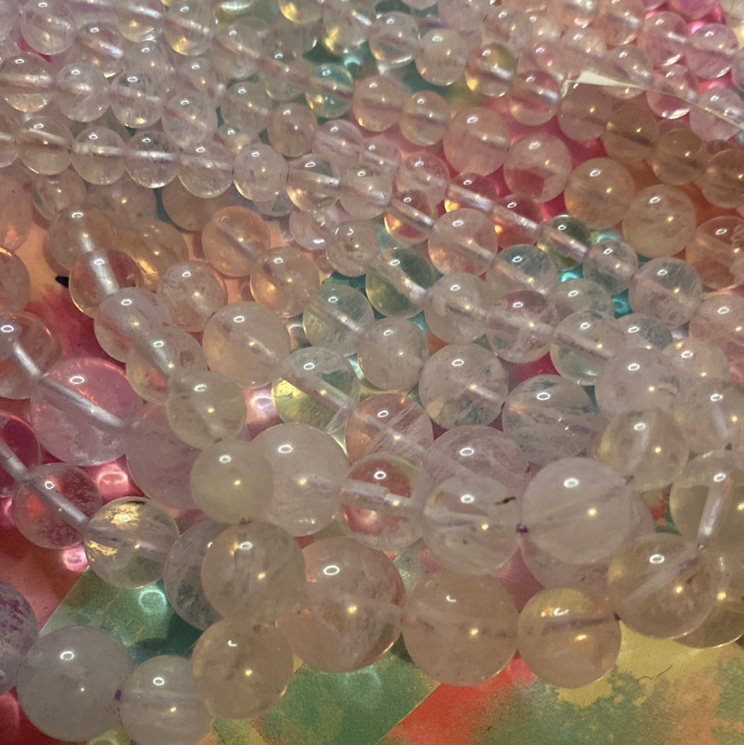 Clear white jade beads