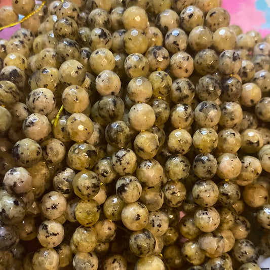 Yellow spots jasper beads